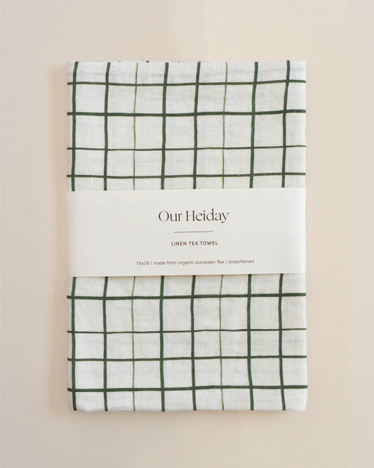 Holiday Pattern Organic Linen Tea Towel Our Heiday