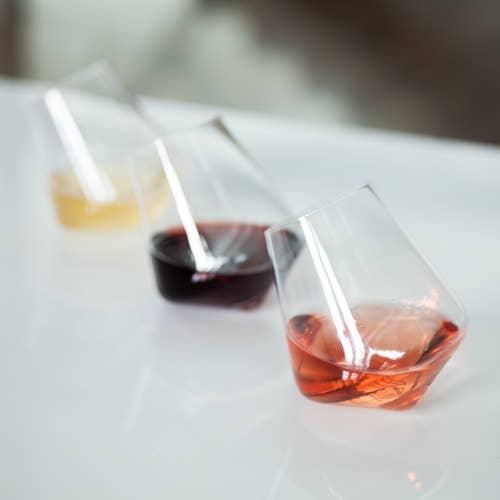 Stemless Rolling Crystal Wine Glasses