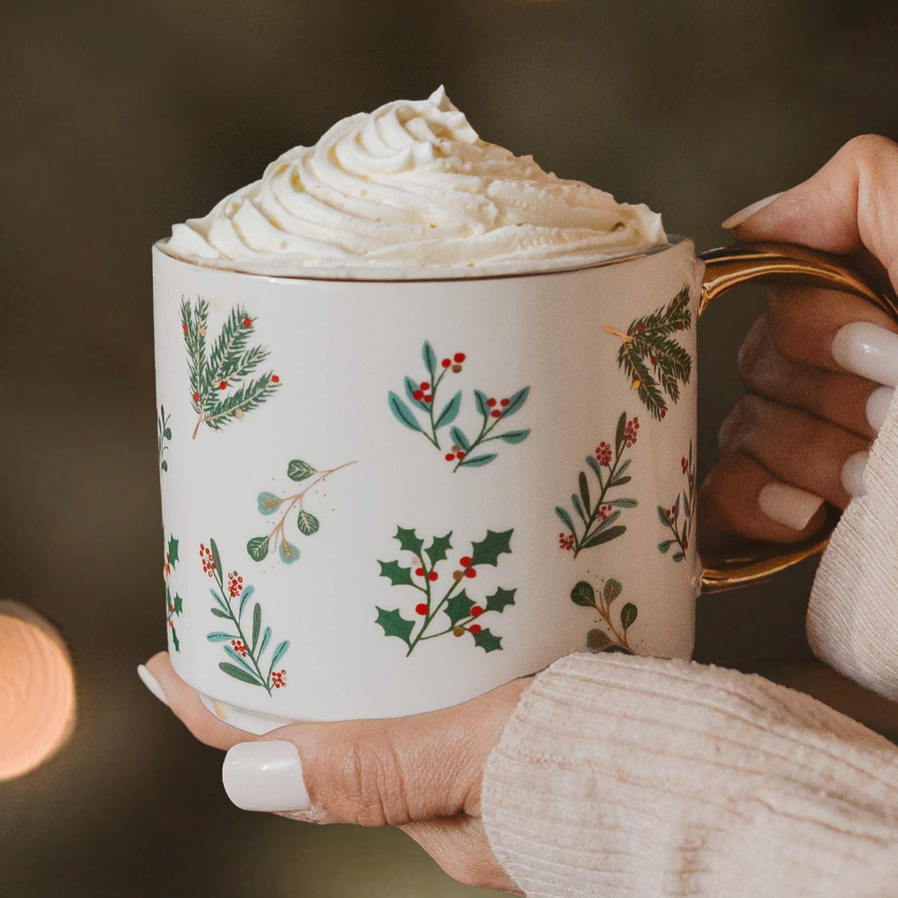 Holiday Greenery Christmas Mug Sweet Water Decor