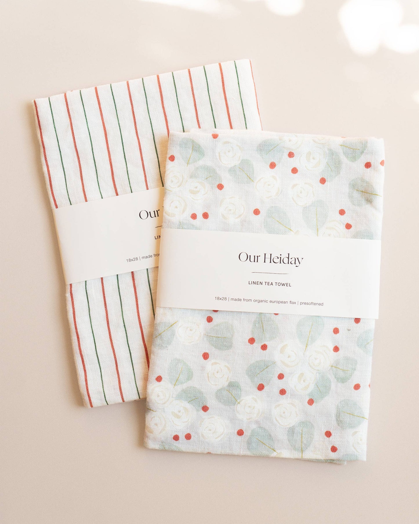 Holiday Stripes Linen Tea Towel Our Heiday