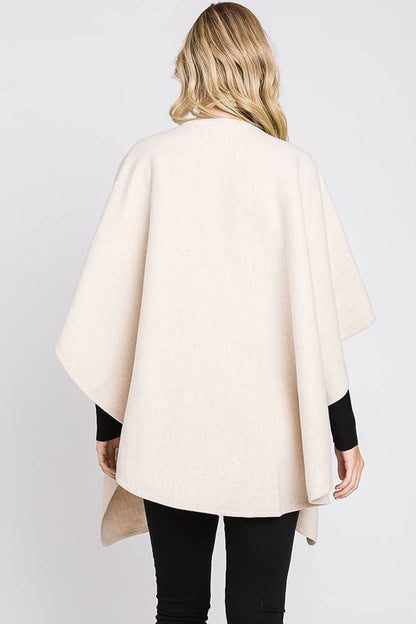 Solid Interlock Wrap Winter Cardigan