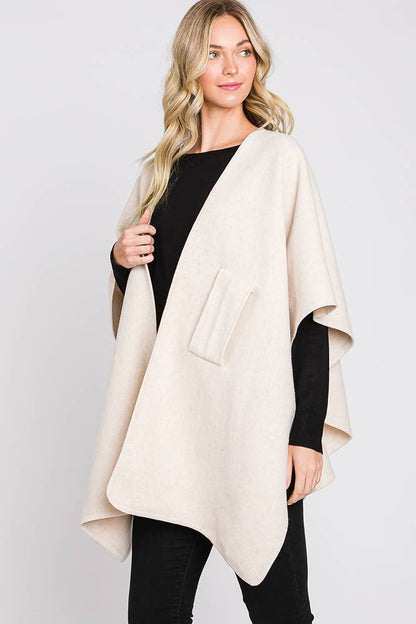 Solid Interlock Wrap Winter Cardigan