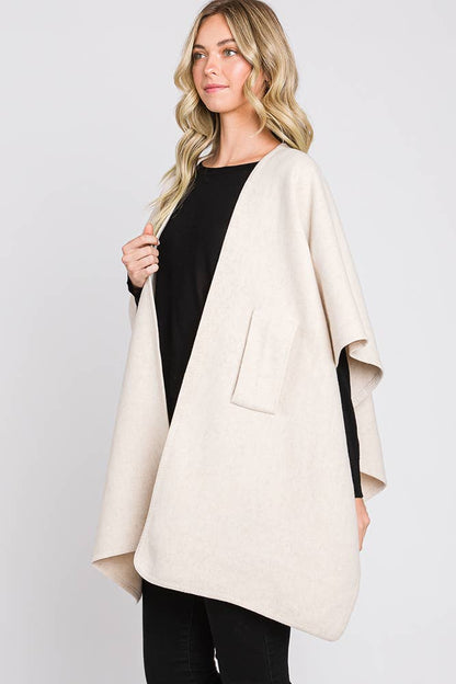 Solid Interlock Wrap Winter Cardigan