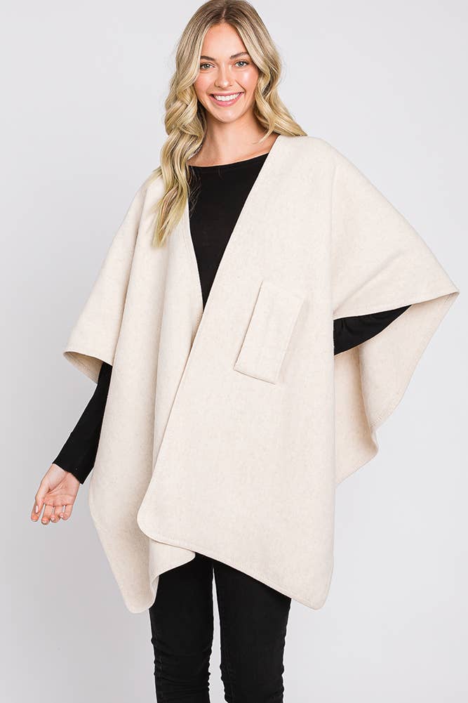 Solid Interlock Wrap Winter Cardigan