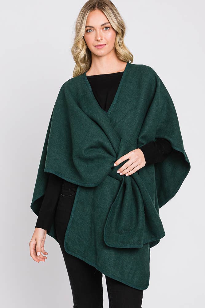 Solid Interlock Wrap Winter Cardigan