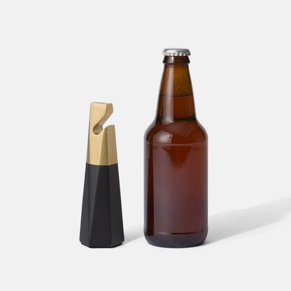 Modern Elegance Bottle Opener: Stainless Steel & Brass