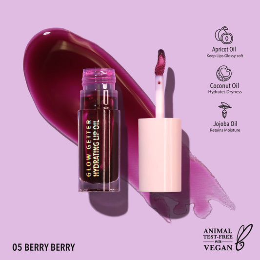 Glow Getter Hydrating Lip Oil (005 Berry Berry) Moira Cosmetics