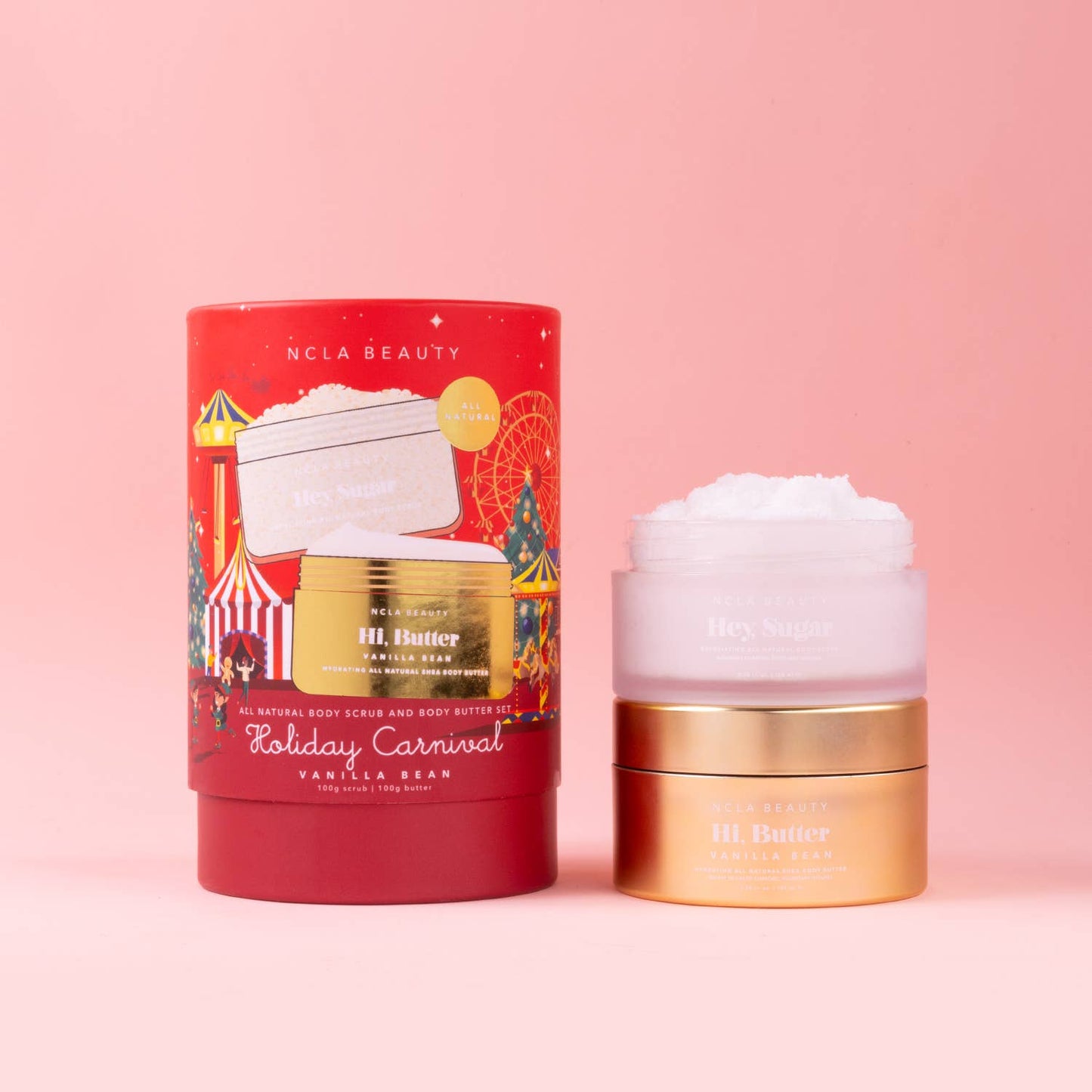 Holiday Carnival Body Scrub + Body Butter Holiday Gift Set NCLA Beauty